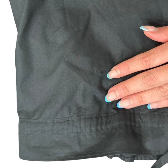 Cara Cara Black Cropped Collared Button Down Hutton Half Sleeve Top size XS - Picture 4 of 14